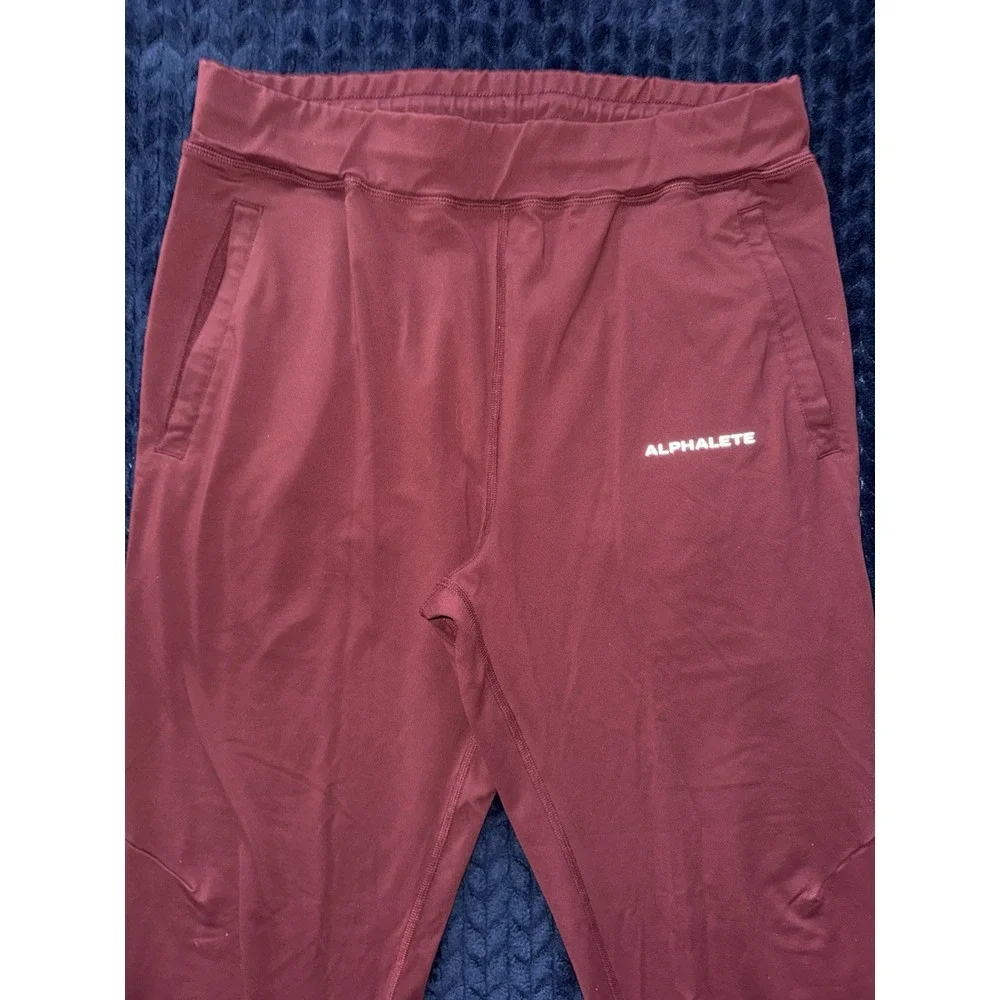 ALPHALETE Mens Red Jogger Leggings Casual Training Gym‎ Outdoor Size L